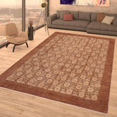 handmade Transitional Kafkaz Brown Beige Hand Knotted RECTANGLE 100% WOOL area rug 8 x 10